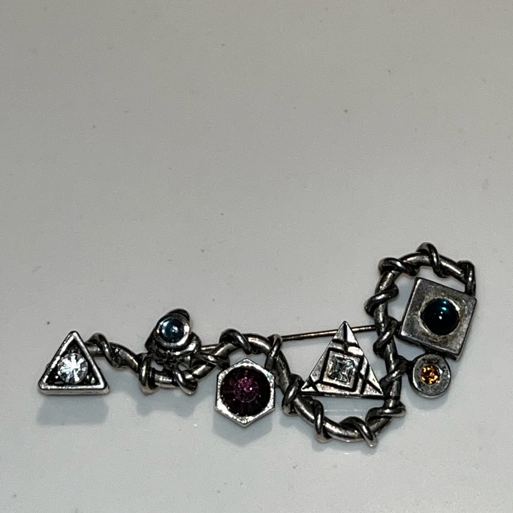 Patricia Locke beautiful modern stones pin. 925 stamped.